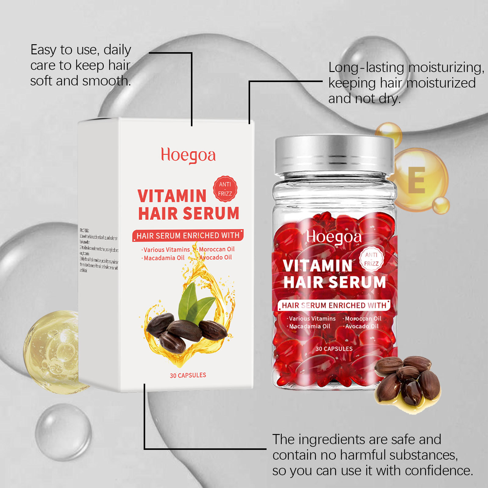 Hair Growth Serum Oil - Capsules de sérum de soin capillaire
