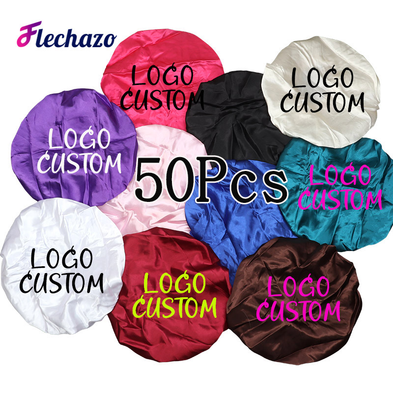 Hair Care Logo - Bonnet en soie pour soins capillaires,