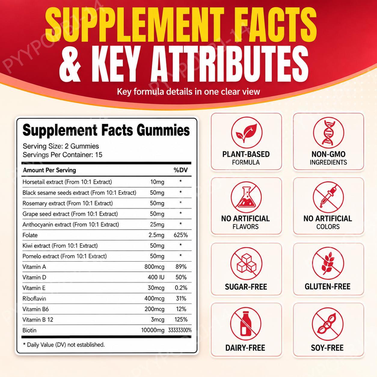 Gummies à la biotine avec vita - Hair Care Gummies avis et prix